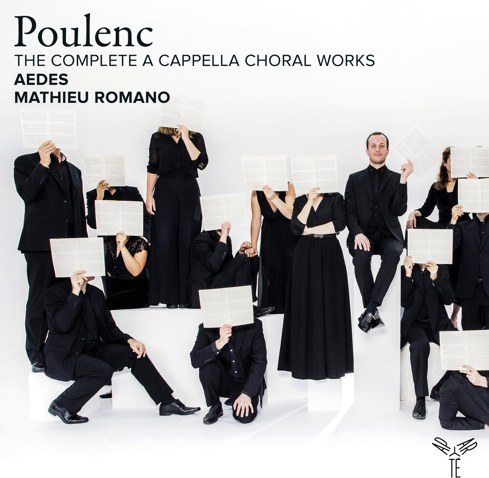 the album cover for Aedes / Mathieu Romano - Poulenc: Complete Works For A Cappella Choir