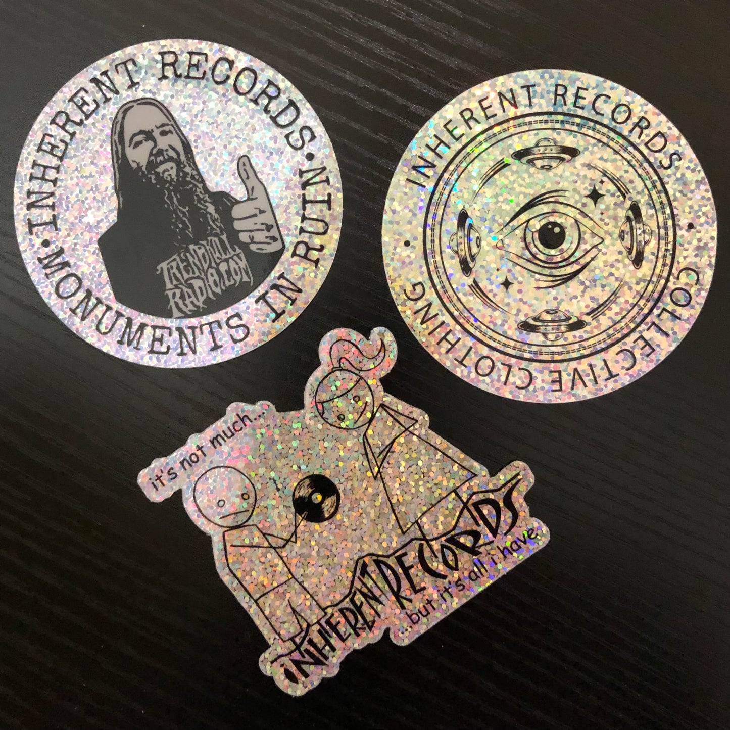 Glitter Stickers, (Set of Three)
