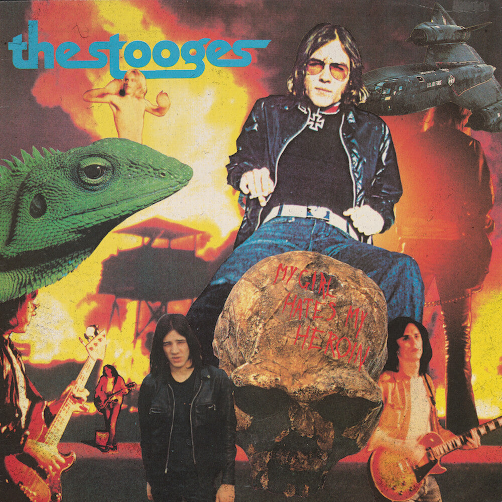 the album cover for The Stooges - My Girl Hates My Heroin (Splatter Vinyl)