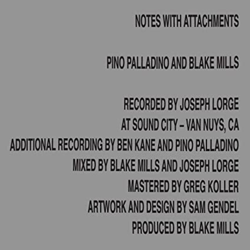 the album cover for Pino Palladino and Blake Mills - Notes With Attachments [LP]