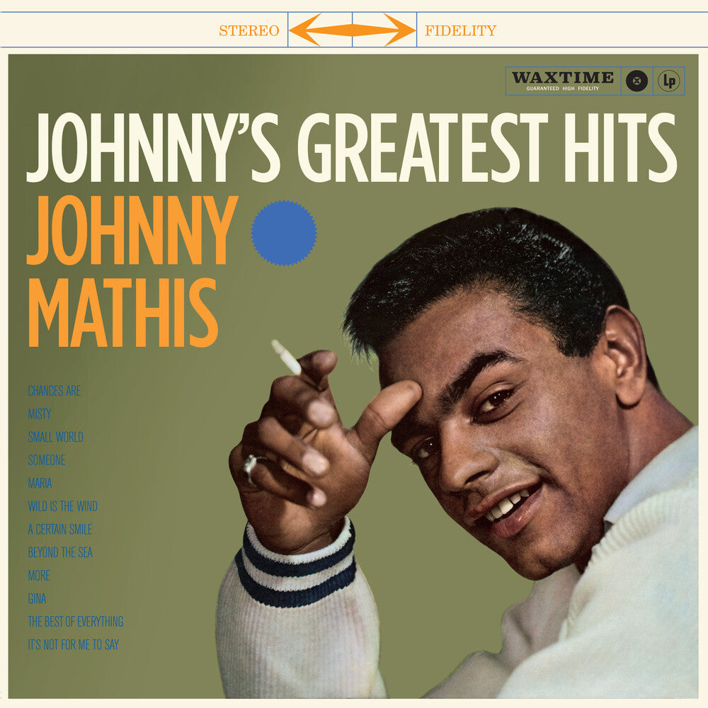 the album cover for Johnny Mathis - Johnny's Greatest Hits [Limited 180-Gram Vinyl]