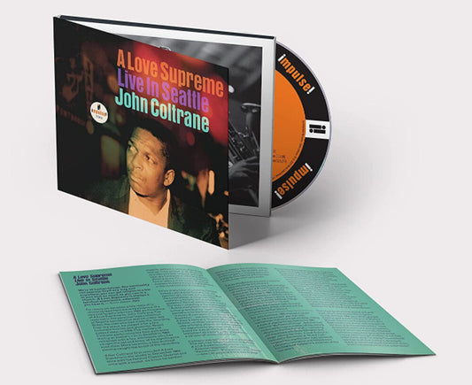 the album cover for John Coltrane - A Love Supreme: Live In Seattle