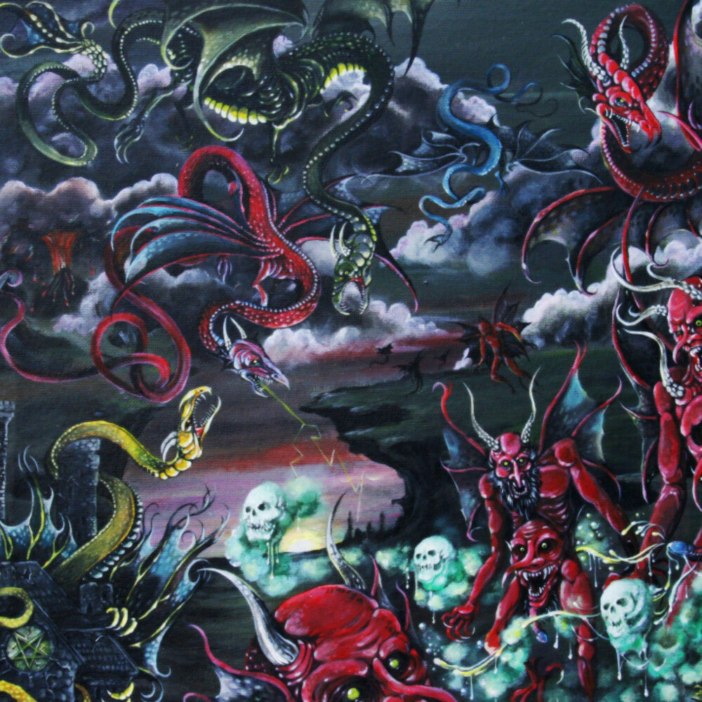 the album cover for Daeva - Through Sheer Will & Black Magic...