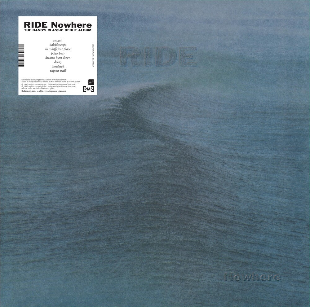 the album cover for Ride - Nowhere [Limited Edition Transparent Curacao Blue LP]