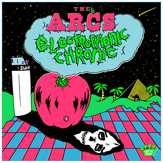 the album cover for The Arcs - Electrophonic Chronic [Indie Exclusive Limited Edition Clear w/Black Splatter LP]