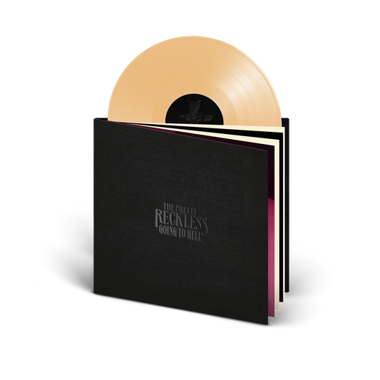 the album cover for The Pretty Reckless - Going To Hell 10th Anniversary Coffee Table Book + LP [Hardback Coffee Table Book + Opaque Beige Vinyl]