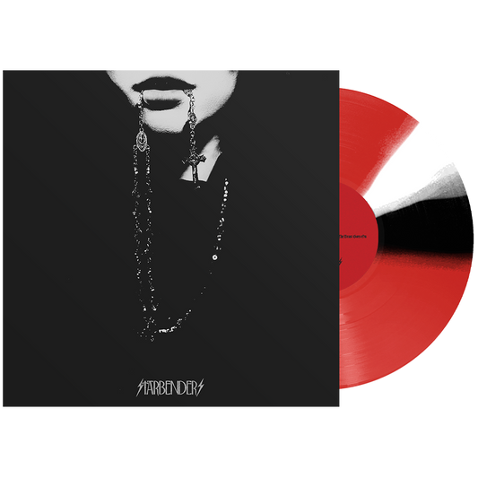 the album cover for Starbenders - The Beast Goes On [Indie Exclusive Trans Red w/ Black + White Twists]