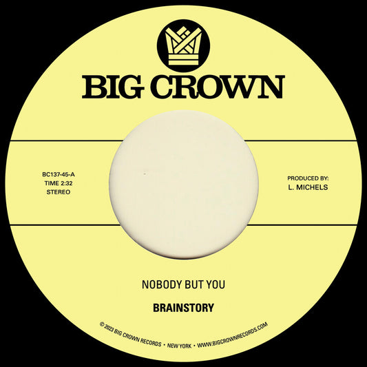 the album cover for Brainstory - Nobody But You b/w Gift Of Life [Vinyl Single]