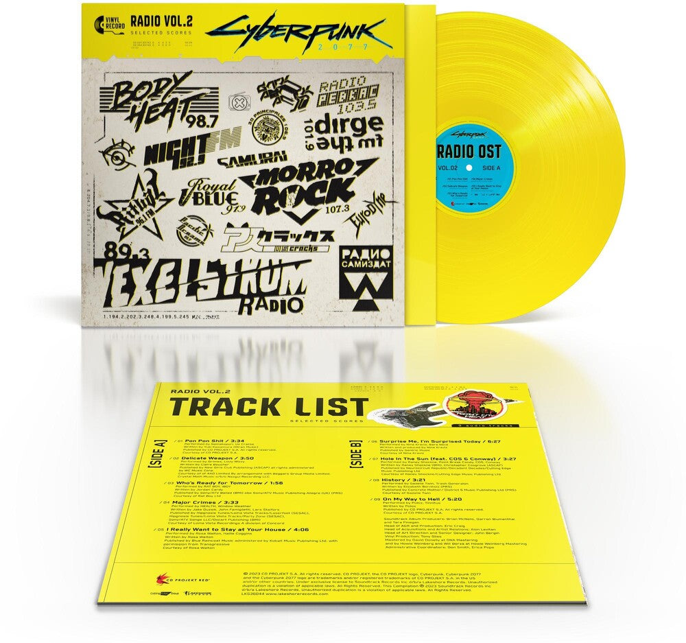 the album cover for Cyberpunk 2077 Radio 2 / Various (Cvnl) (Ylw) - Cyberpunk 2077 Radio 2 / Various [Clear Vinyl] (Ylw)
