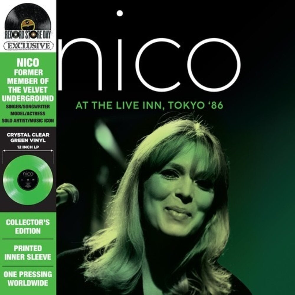 the album cover for Nico - At The Live Inn Tokyo '86 (Rsd) [Colored Vinyl] [Clear Vinyl] 
