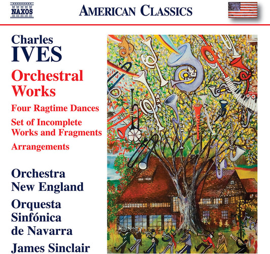 the album cover for Ives / Sinclair / Orchestra New England - Orchestral Works