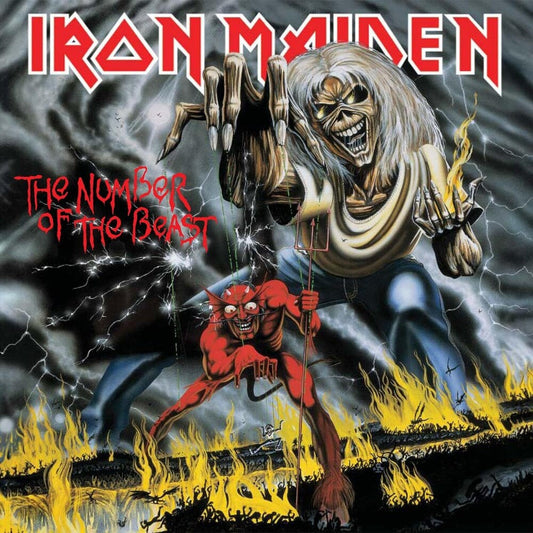 the album cover for Iron Maiden - Number Of The Beast [2015 Remaster] [180 Gram] [Remastered]