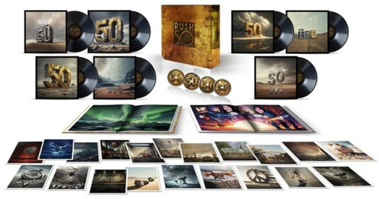 the album cover for Rush - Rush 50 [Super Deluxe Boxset 7LP + 4CD]