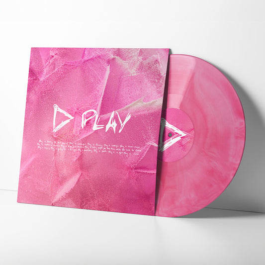 the album cover for Ed Sheeran - Play [Indie Exclusive White & Pink Marbled Vinyl]