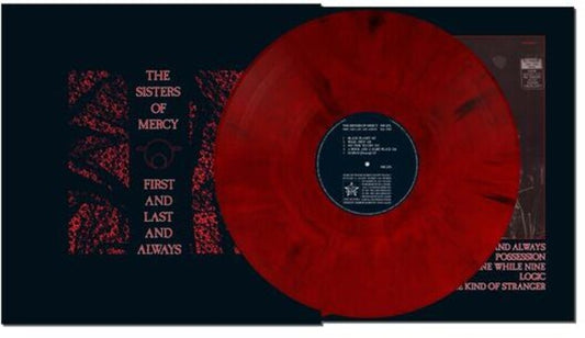 the album cover for Sisters Of Mercy - First And Last And Always (Elektra 75) [Colored Vinyl, Black and Red Marble]