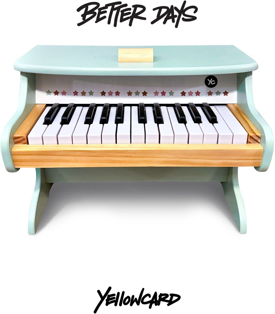 the album cover for Yellowcard - Better Days [Indie Exclusive Pink & Yellow Splatter Colored Vinyl]