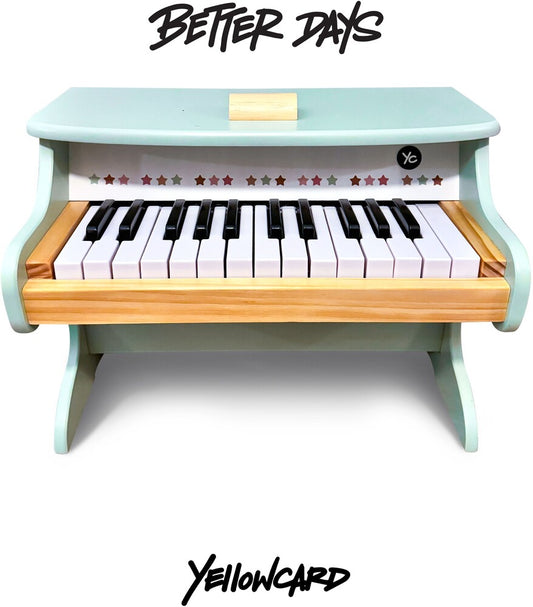 the album cover for Yellowcard - Better Days [Indie Exclusive Pink & Yellow Splatter Colored Vinyl]