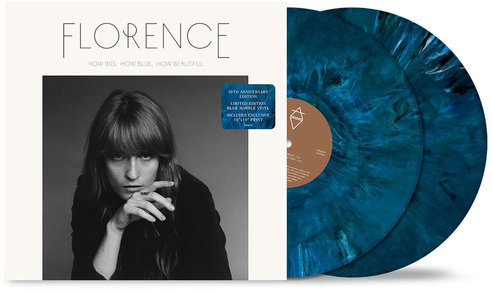 the album cover for Florence + The Machine  - How Big, How Blue, How Beautiful (10th Anniversary Edition) -  [Blue Marble 2 LP]