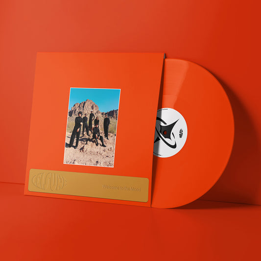 the album cover for Leisure - Welcome To The Mood [180 Gram Orange Vinyl]