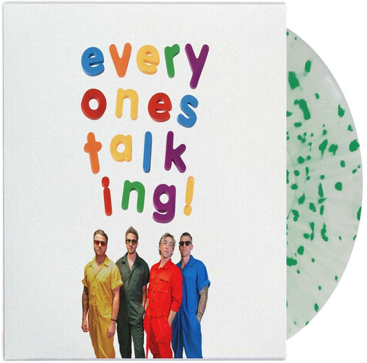 the album cover for All Time Low - Everyone's Talking [Indie Exclusive White and Green Colored Vinyl]
