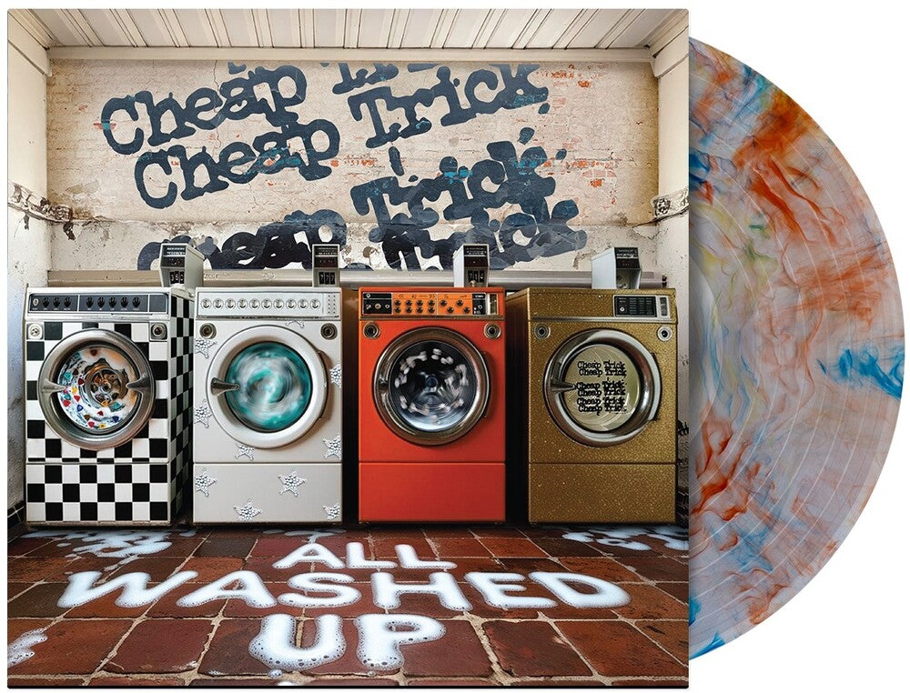 the album cover for Cheap Trick - All Washed Up [Indie Exclusive Orange/Blue Marble LP]