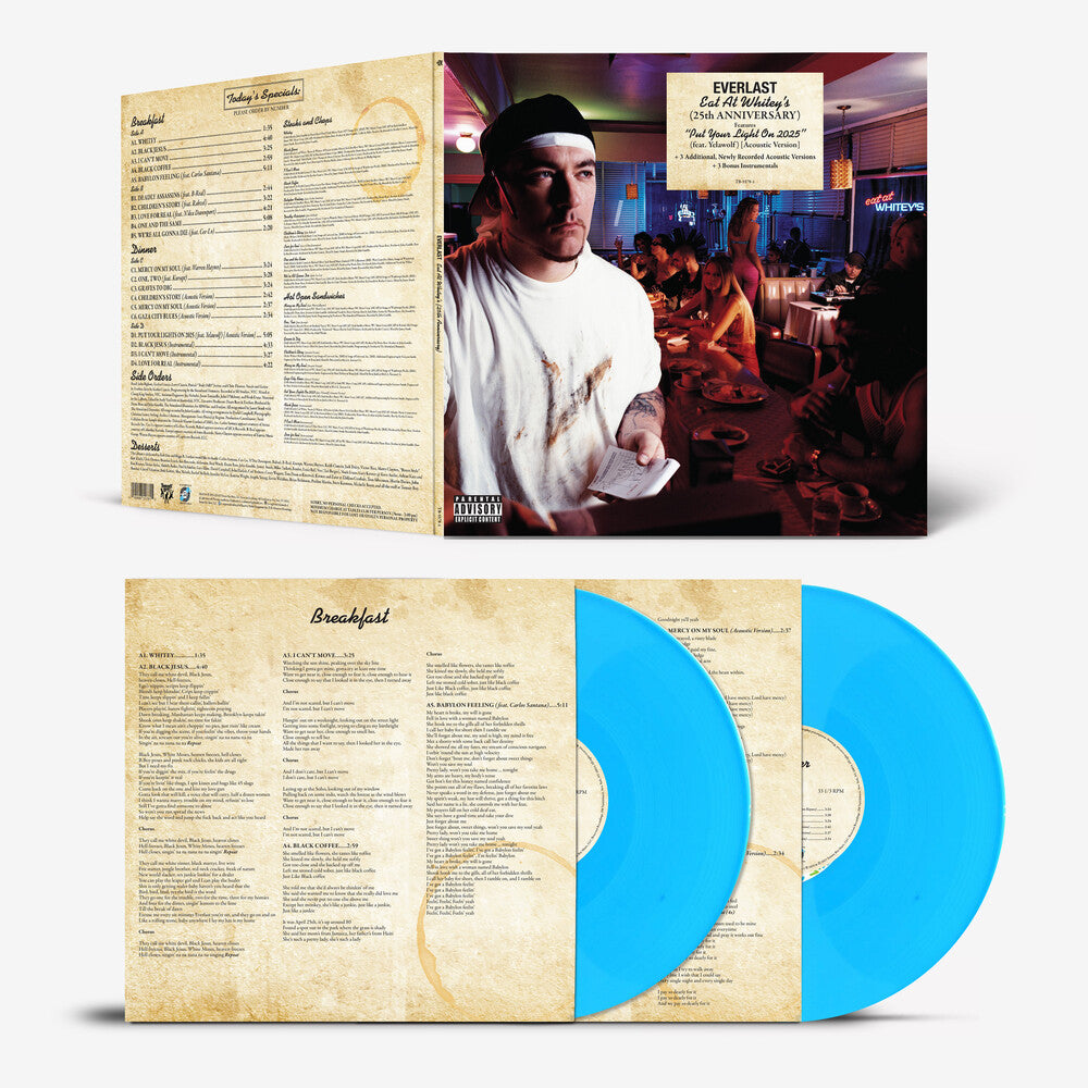 the album cover for Everlast - Eat At Whitey's (25th Anniversary) [Blue Vinyl]
