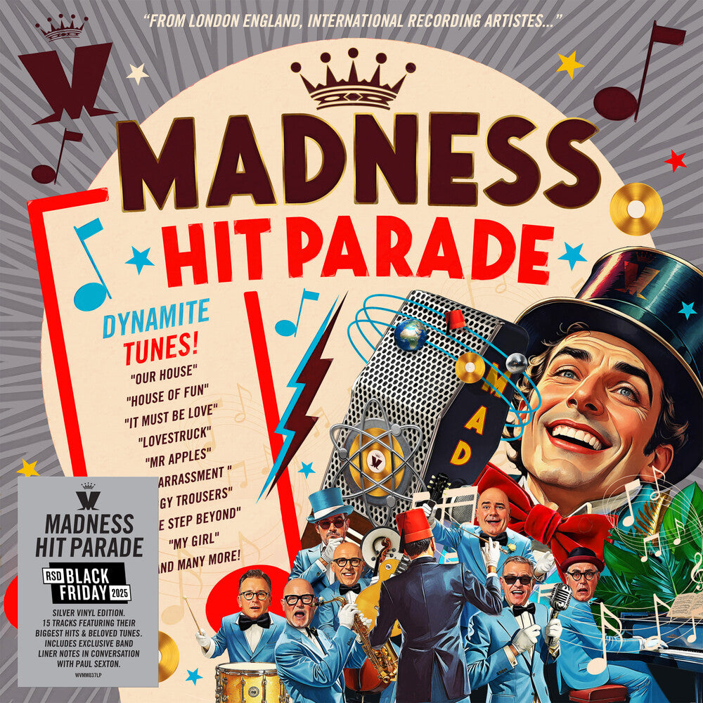 the album cover for Madness - Hit Parade - Limited Edition Silver Colored Vinyl [RSD Black Friday 2025]