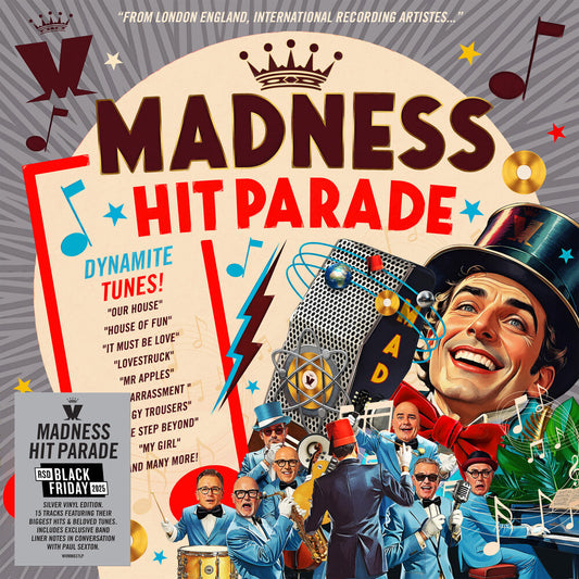 the album cover for Madness - Hit Parade - Limited Edition Silver Colored Vinyl [RSD Black Friday 2025]