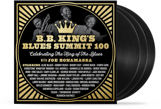 the album cover for Joe Bonamassa - B.B. King's Blues Summit 100 [180g 3xLP Black Vinyl in Gatefold Jacket with 20-page booklet and download card]