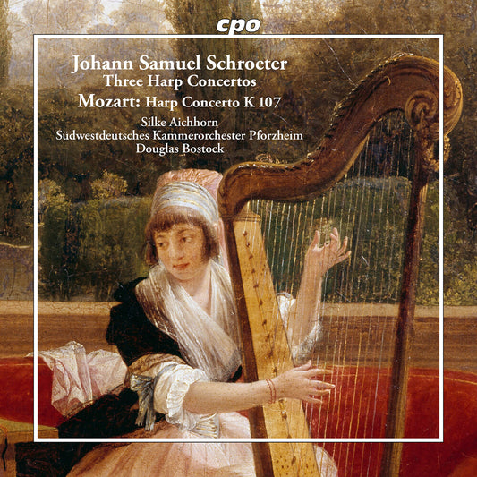the album cover for Silke Aichhorn - Johann Samuel Schroeter: Three Harp Cons Wolfgang