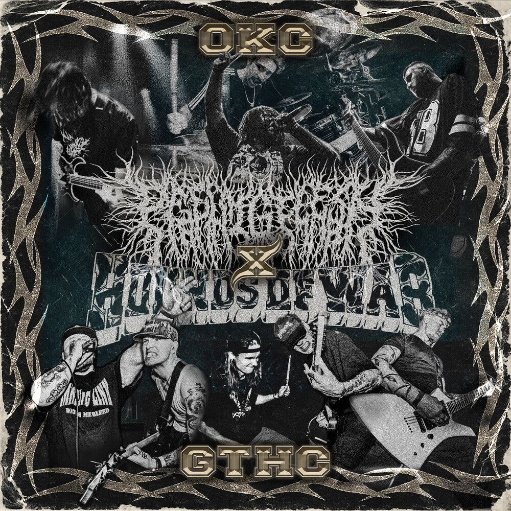 the album cover for Peelingflesh / Hounds of War - Okc X Gthc Split