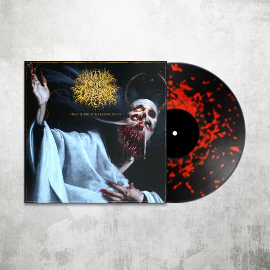 the album cover for Immortal Disfigurement - Hell Is Right In Front Of Us (Blk) [Colored Vinyl] (Red)