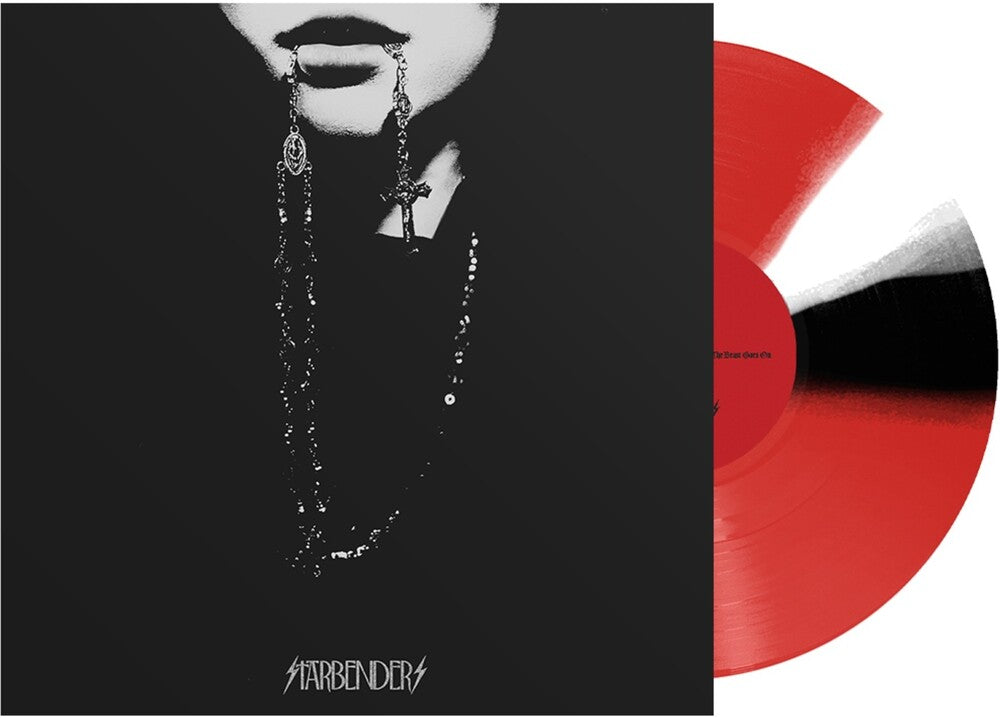 the album cover for Starbenders - The Beast Goes On [Indie Exclusive Trans Red w/ Black + White Twists]
