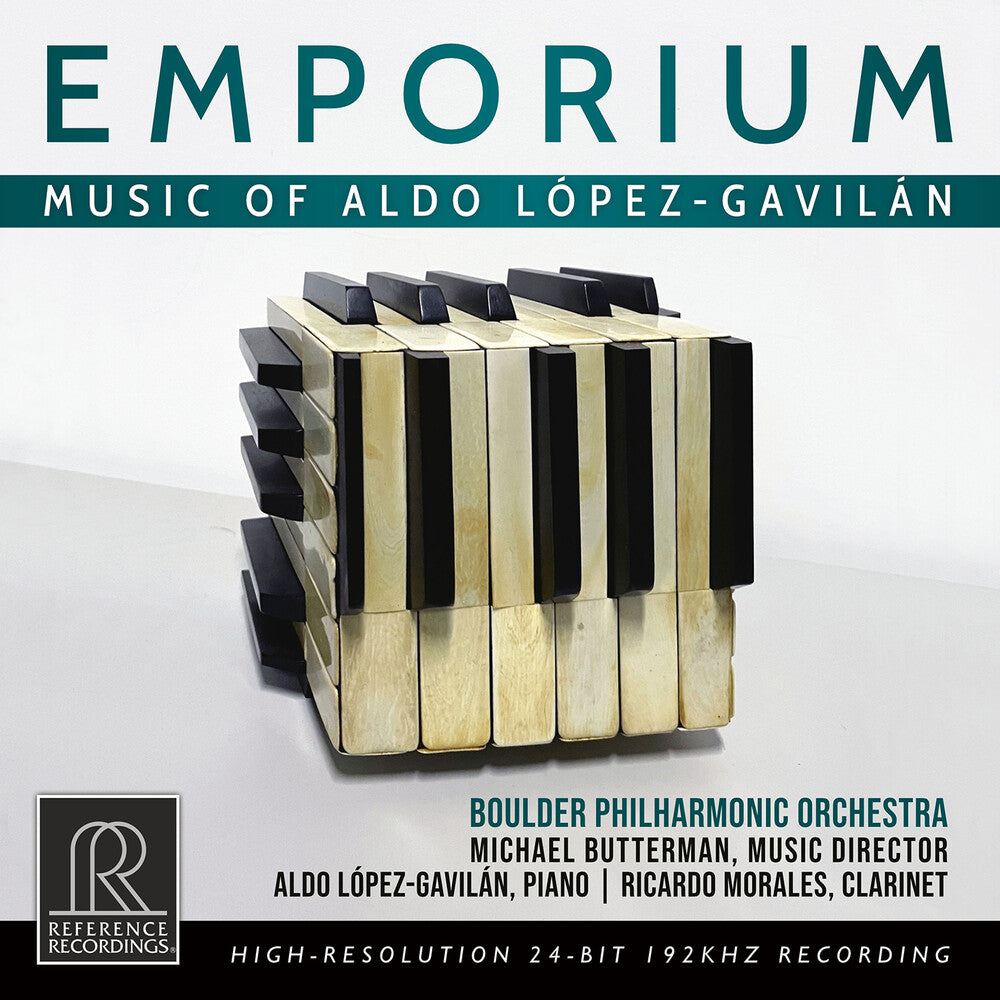 the album cover for Boulder Philharmonic Orchestra - Emporium - Music Of Aldo Lopez-Gavilan