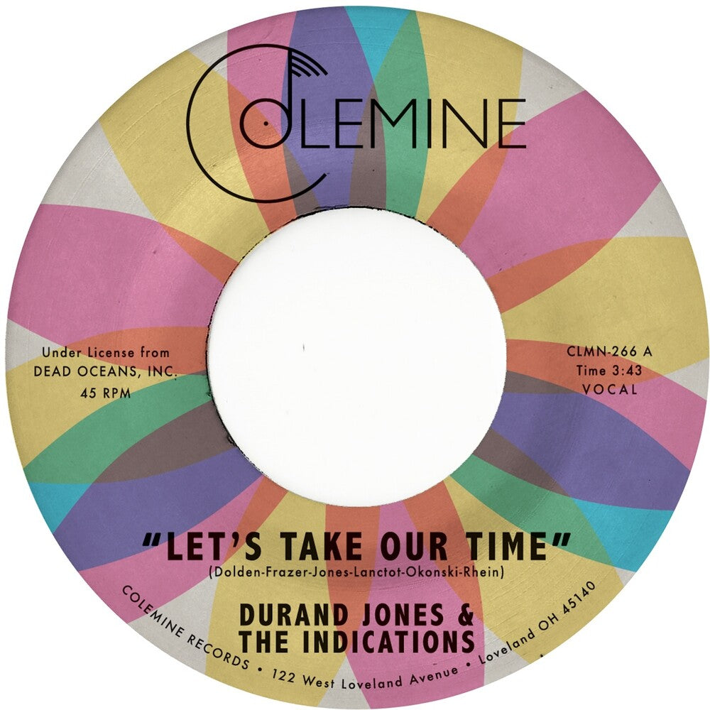 the album cover for Durand Jones  & The Indications - Let's Take Our Time / Flower Moon