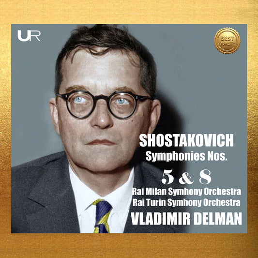 the album cover for Vladimir Delman - Shostakovich: Syms Nos. 5 & 8